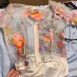 Floral sheer bodysuit